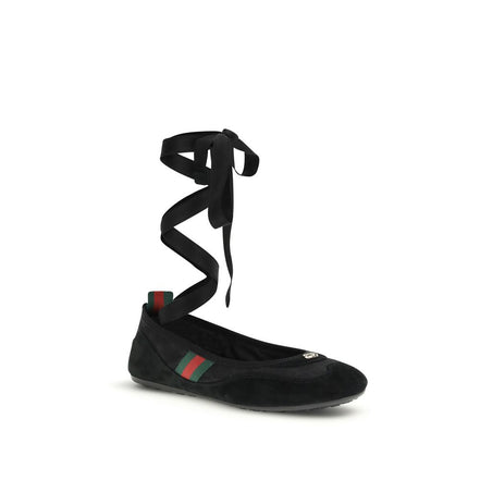 Ballerines en tissu noir Gucci