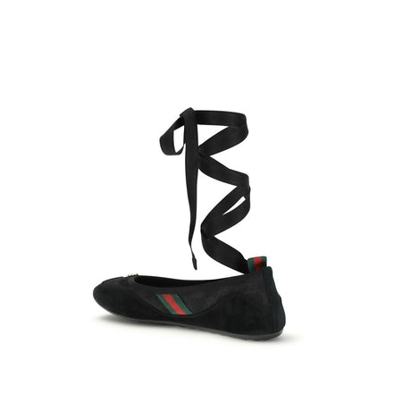 Ballerines en tissu noir Gucci