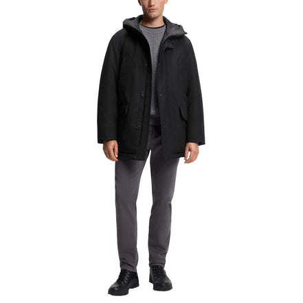 Veste longue Hugo Boss noire en polyester