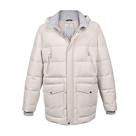 Brunello Cucinelli White Polyamide Full-Length Jacket