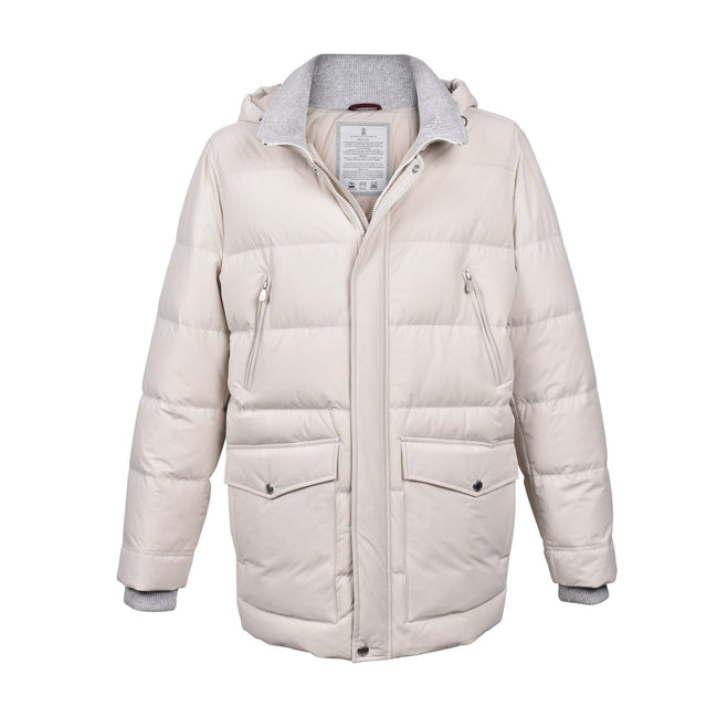 Brunello Cucinelli White Polyamide Full-Length Jacket