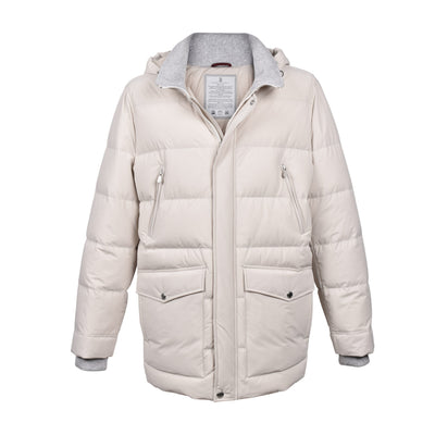 Brunello Cucinelli White Polyamide Full-Length Jacket