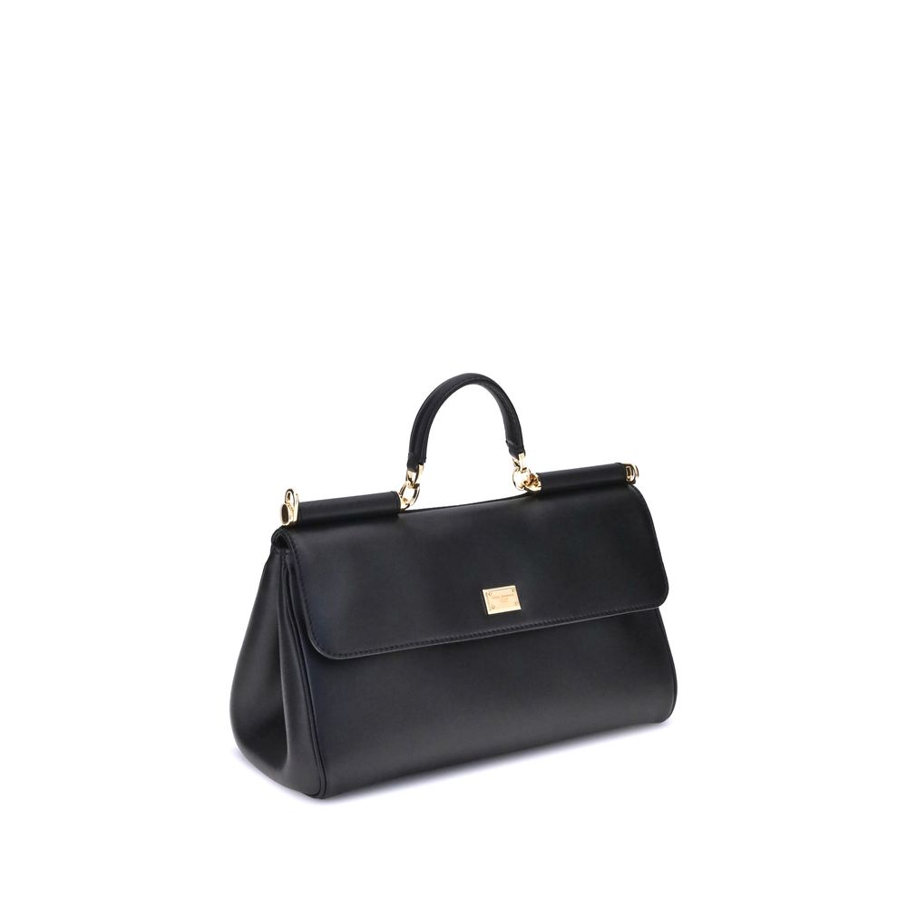 Sac à main Dolce & Gabbana en cuir de veau noir Bos Taurus