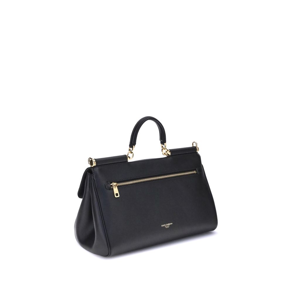 Sac à main Dolce & Gabbana en cuir de veau noir Bos Taurus