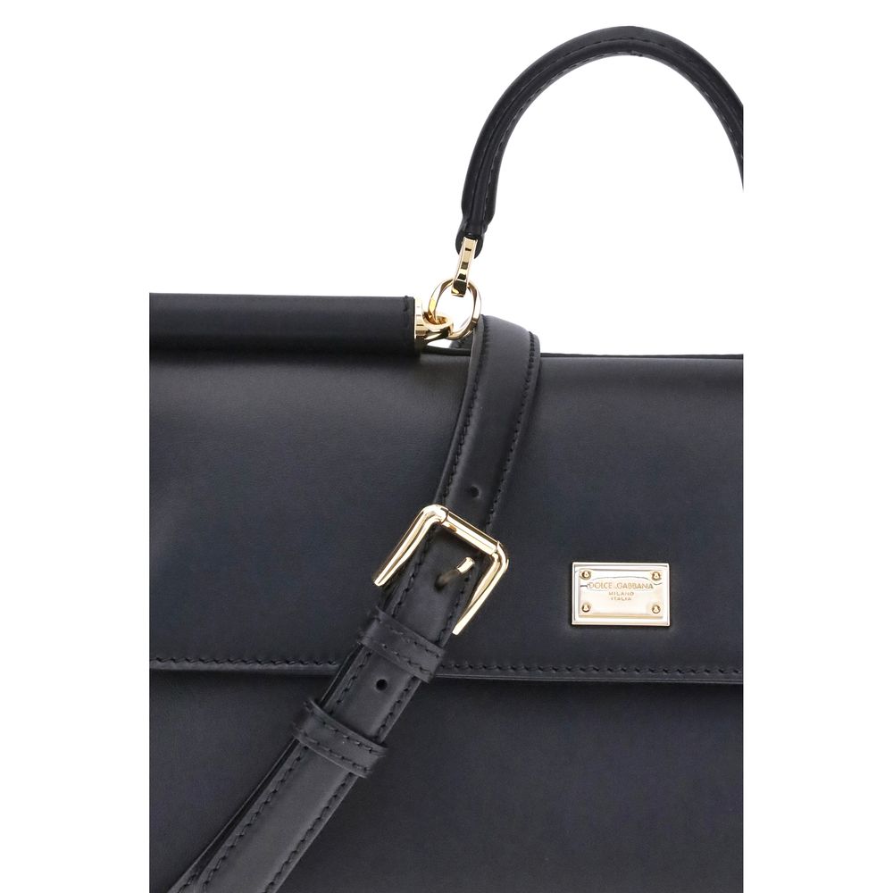 Sac à main Dolce & Gabbana en cuir de veau noir Bos Taurus