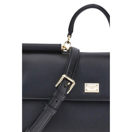 Sac à main Dolce & Gabbana en cuir de veau noir Bos Taurus
