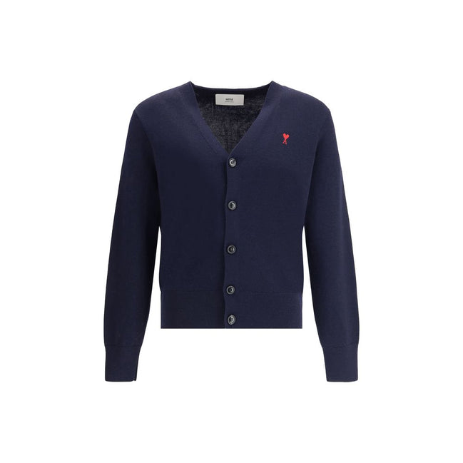 Ami Paris Blue Wool Cardigan