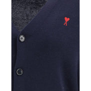 Ami Paris Blue Wool Cardigan