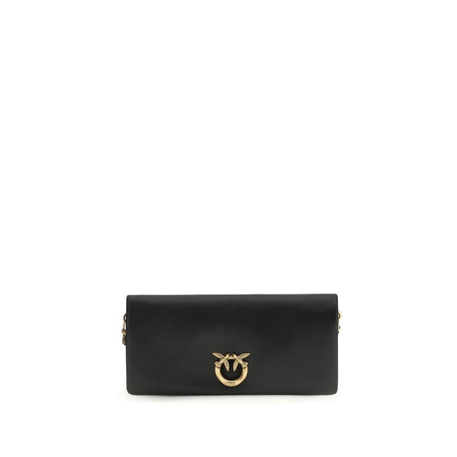 PINKO Black Love Medium Clutch Bag