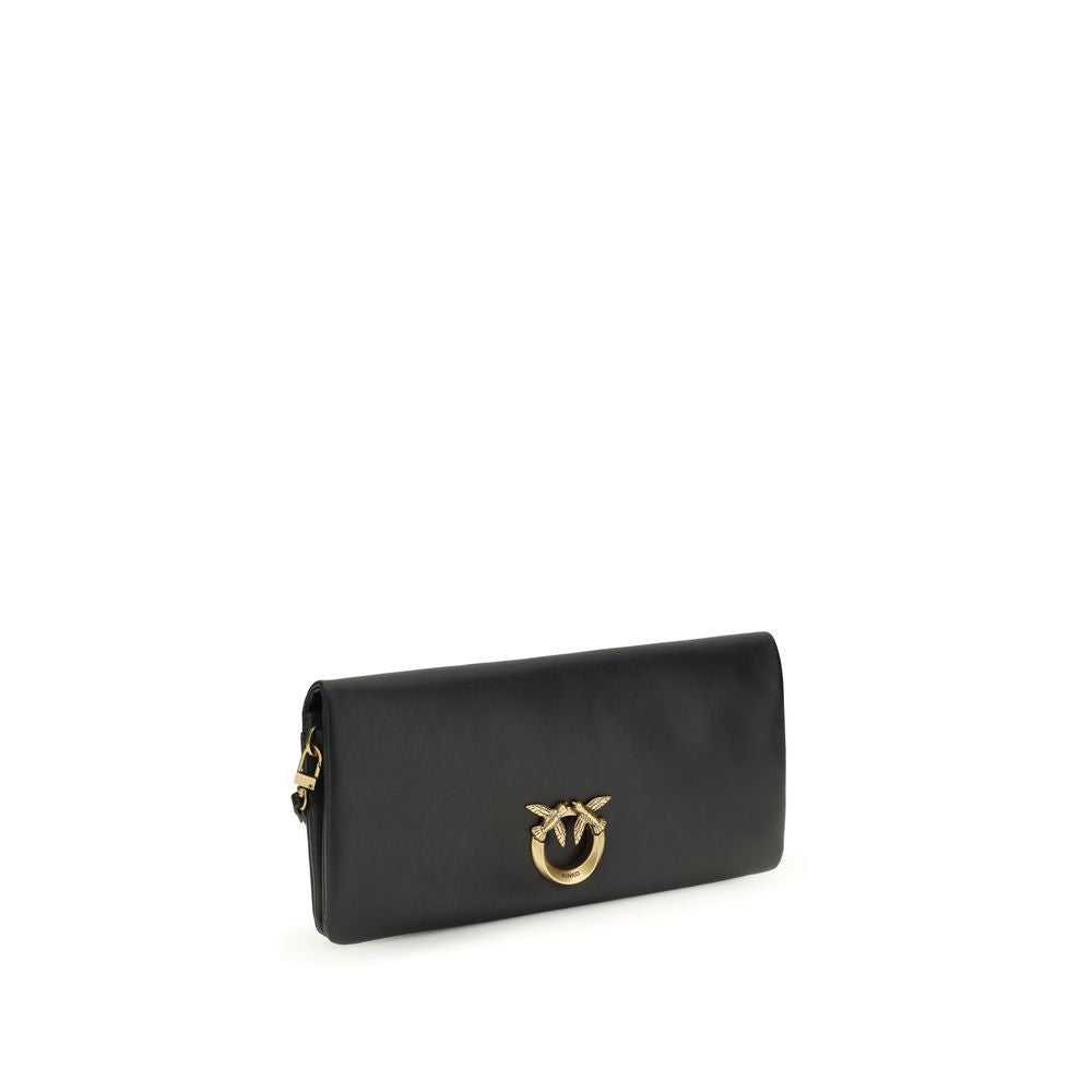 PINKO Black Love Medium Clutch Bag