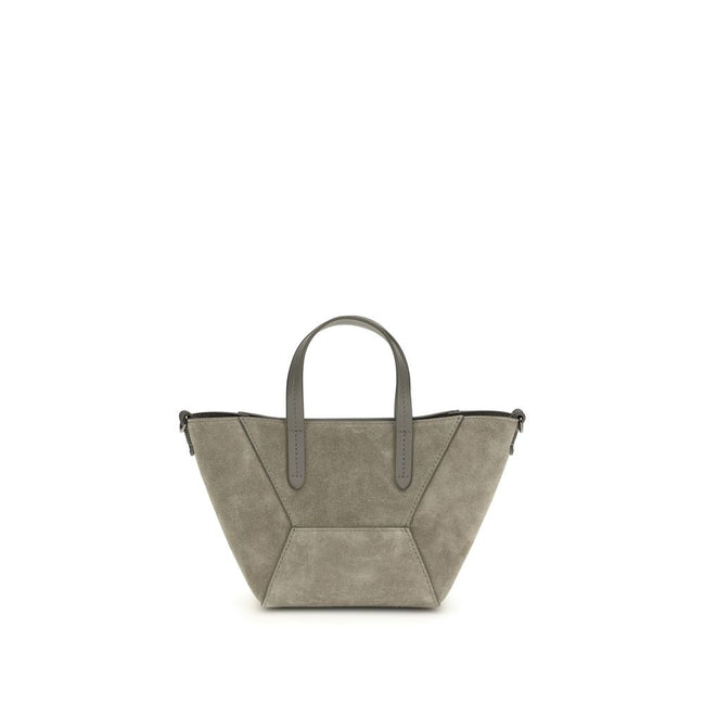 Sac porté épaule Brunello Cucinelli en veau marron Bos Taurus