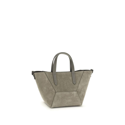 Sac porté épaule Brunello Cucinelli en veau marron Bos Taurus