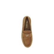 Mocassins à enfiler Prada en cuir de veau marron