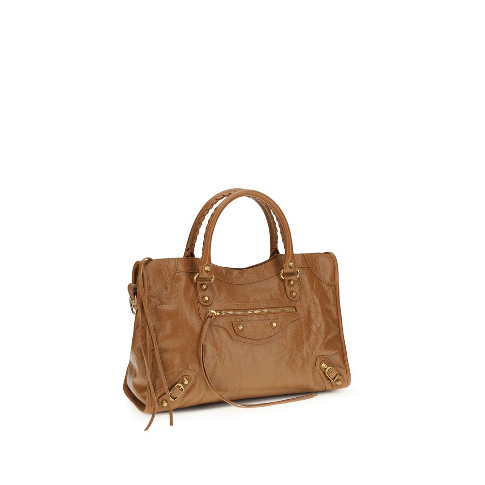Sac à main Balenciaga en cuir d'agneau beige Ovis Aries