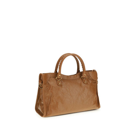 Sac à main Balenciaga en cuir d'agneau beige Ovis Aries