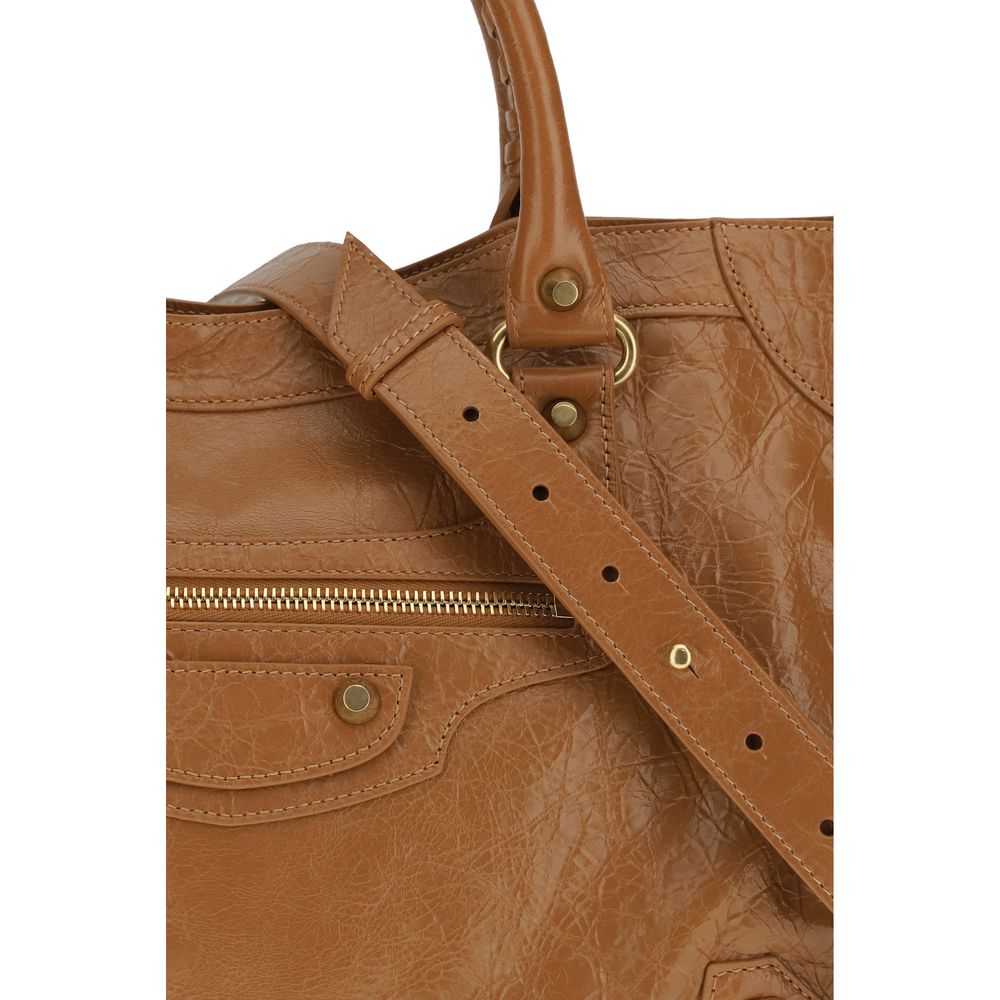 Sac à main Balenciaga en cuir d'agneau beige Ovis Aries