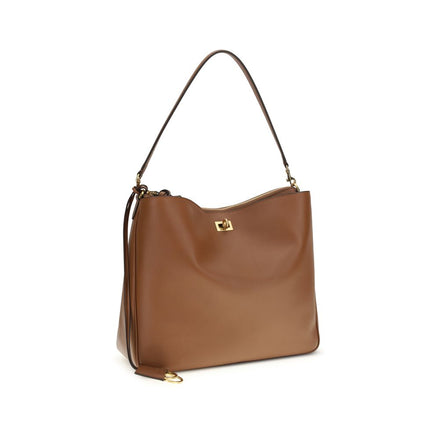 Sac bandoulière Balenciaga en cuir de veau beige Bos Taurus