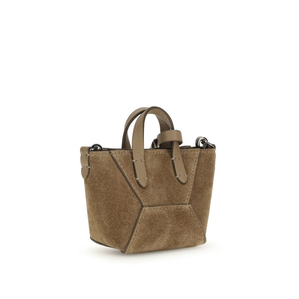 Sac porté épaule Brunello Cucinelli en veau marron Bos Taurus