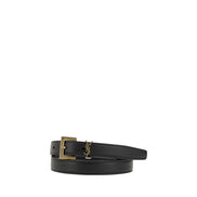 Cintura regolare Saint Laurent in pelle di vitello nera Bos Taurus