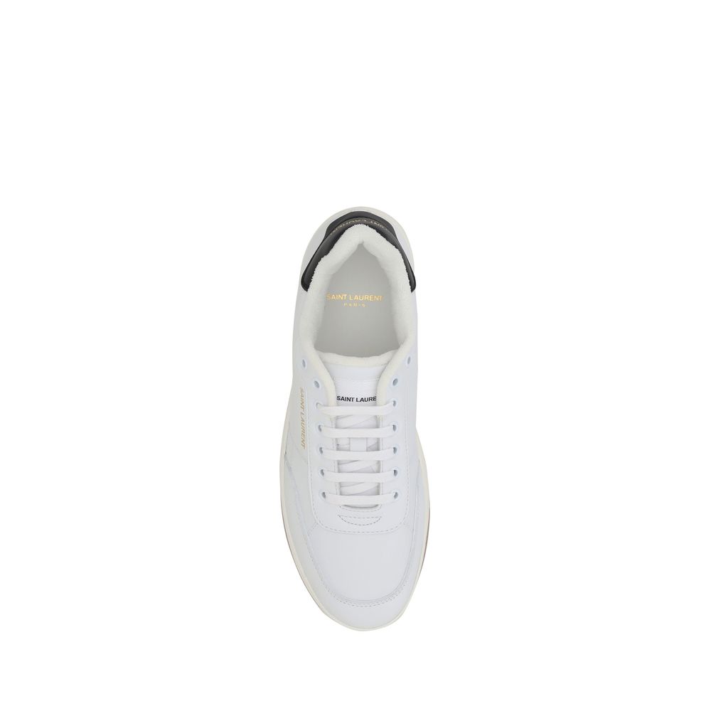 Saint Laurent White Calf Leather Low Top Sneakers