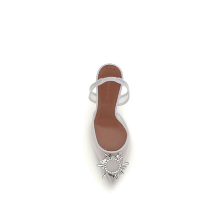 Amina Muaddi White High Heel Pumps