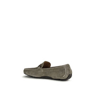 Mocassini slip-on Ferragamo in pelle di vitello grigia Bos Taurus