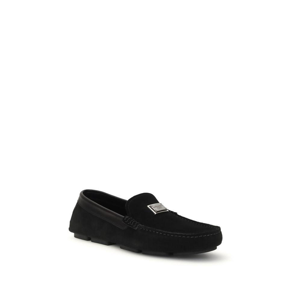 Mocassins à enfiler Dolce & Gabbana en cuir de veau noir Bos Taurus