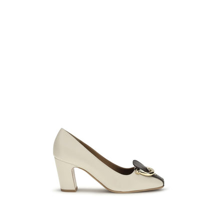 Ferragamo Beige Calf Leather High Heel Pumps