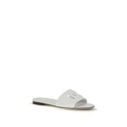 Dolce & Gabbana Sandali Bassi in Pelle di Vitello Bianca Bos Taurus