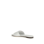 Dolce & Gabbana Sandali Bassi in Pelle di Vitello Bianca Bos Taurus