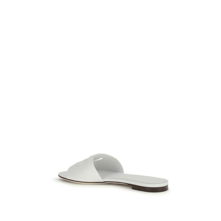 Dolce & Gabbana Sandali Bassi in Pelle di Vitello Bianca Bos Taurus