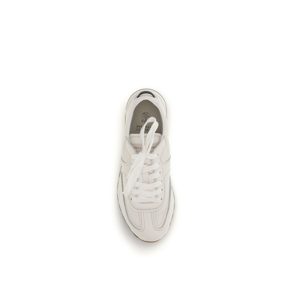 Baskets basses Brunello Cucinelli en cuir de veau blanc Bos Taurus