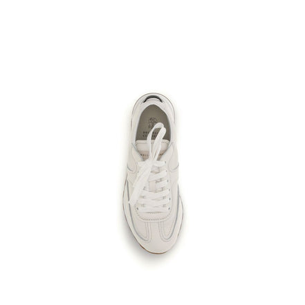 Baskets basses Brunello Cucinelli en cuir de veau blanc Bos Taurus