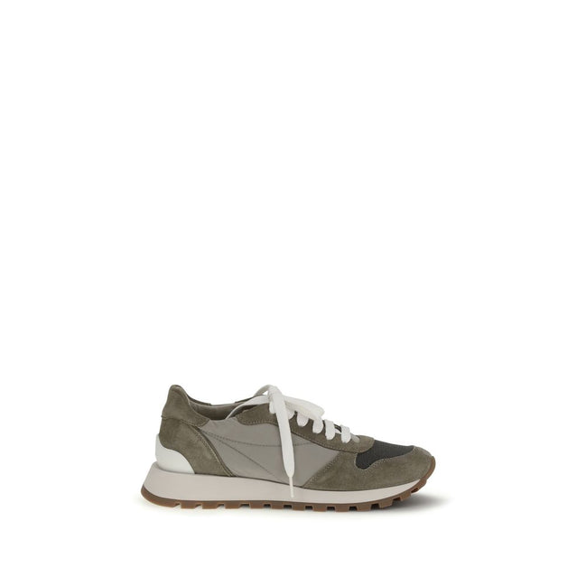 Baskets athlétiques Brunello Cucinelli bicolores en cuir de veau (Bos Taurus)