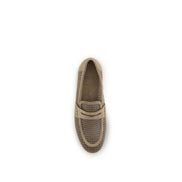 Brunello Cucinelli Beige Calf Leather Slip-On Loafers
