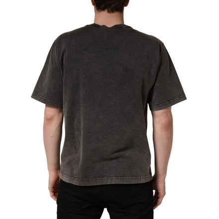 Dolce & Gabbana Grey Logo Embellished Crew Neck T-Shirt