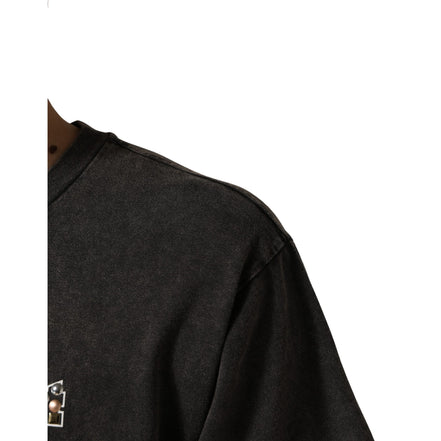 Dolce & Gabbana Grey Logo Embellished Crew Neck T-Shirt