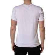 T-shirt col rond homme Dolce & Gabbana blanc brodé palmier