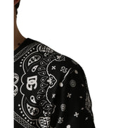 Dolce & Gabbana Black White Bandana Cotton Crew Neck T-Shirt