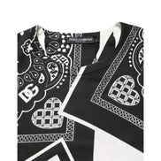Dolce & Gabbana Black White Bandana Cotton Crew Neck T-Shirt