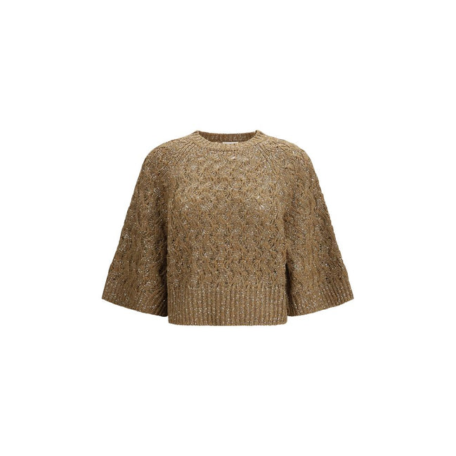 Brunello Cucinelli Beige Silk Sweater