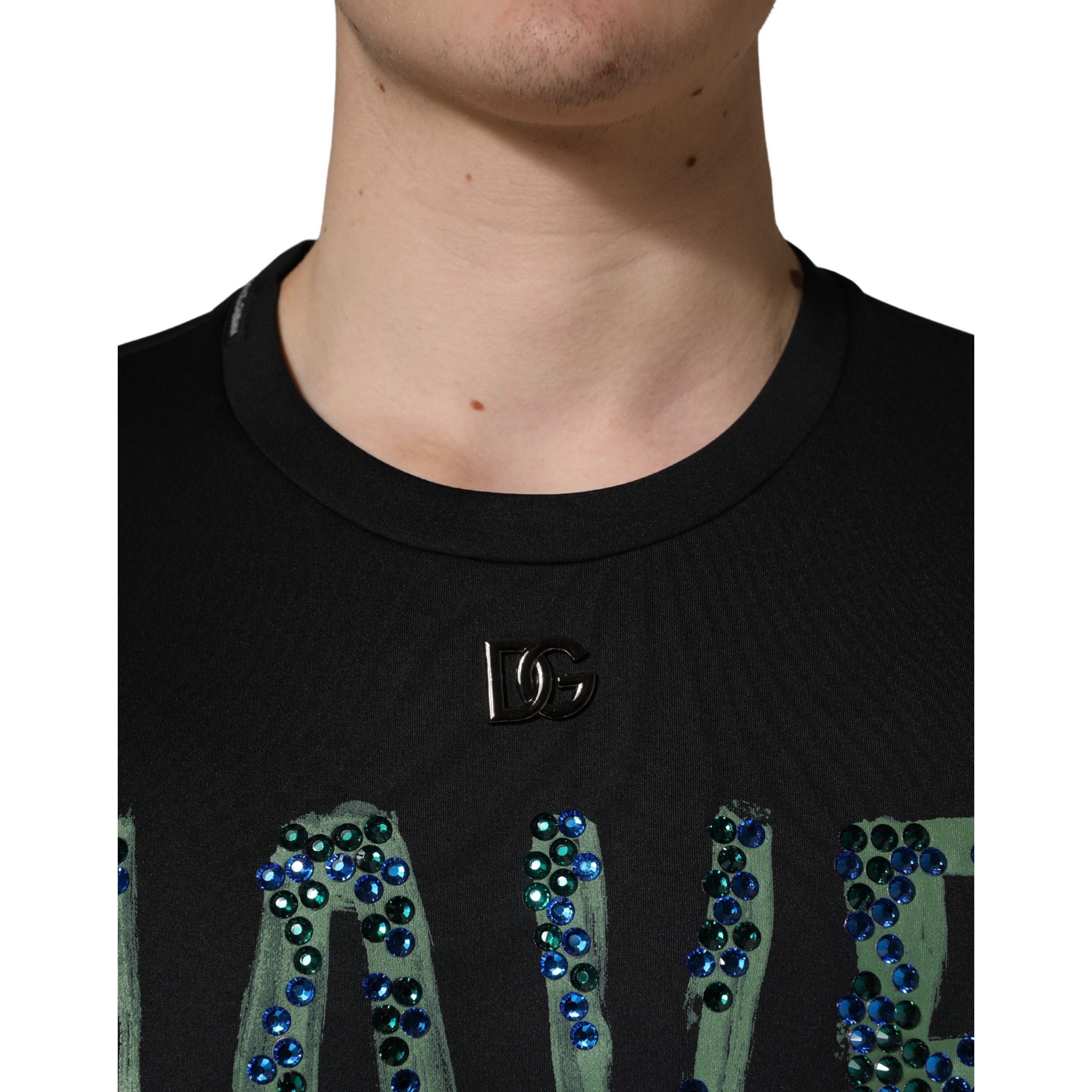 T-shirt Dolce & Gabbana noir à col rond orné « Have Fun »