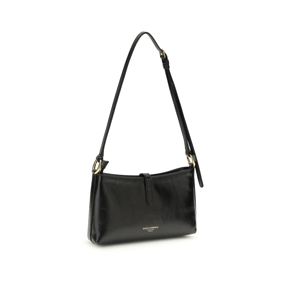 Sac à bandoulière Dolce & Gabbana en cuir de veau noir Bos Taurus