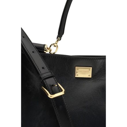 Sac à bandoulière Dolce & Gabbana en cuir de veau noir Bos Taurus