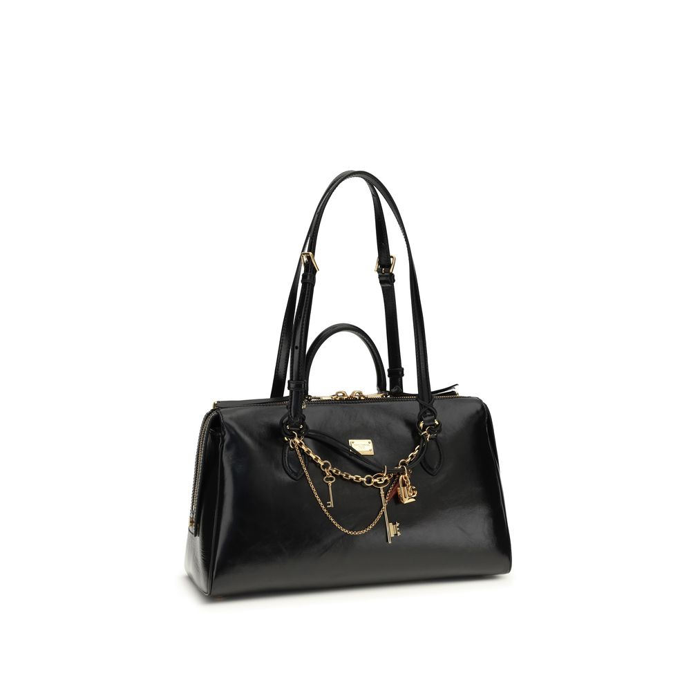 Sac à bandoulière Dolce & Gabbana en cuir de veau noir Bos Taurus