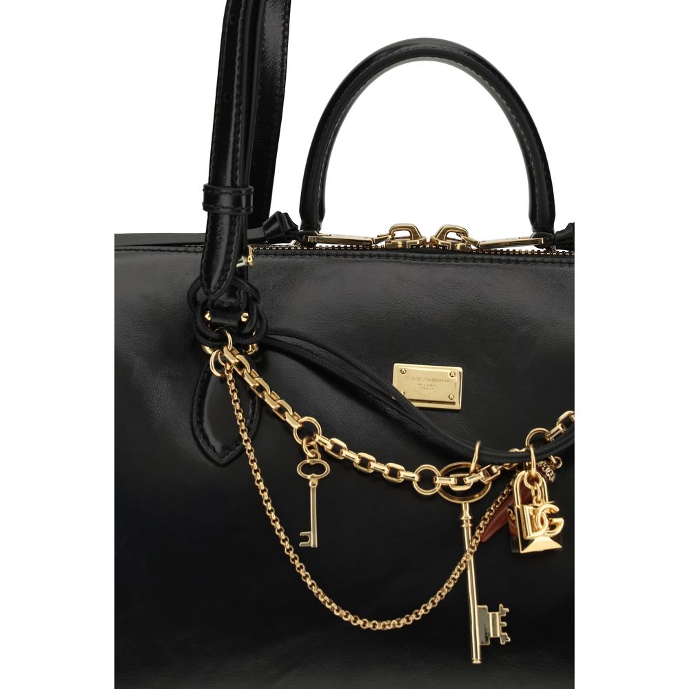 Sac à bandoulière Dolce & Gabbana en cuir de veau noir Bos Taurus