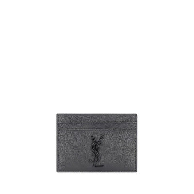 Saint Laurent Gray Calf Leather Wallet