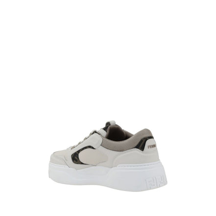 Fendi White Calf Leather Low Top Sneakers
