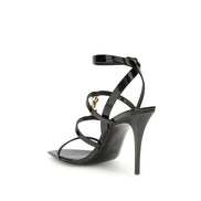 Saint Laurent Cassandra Black Patent Stiletto Heel Sandals
