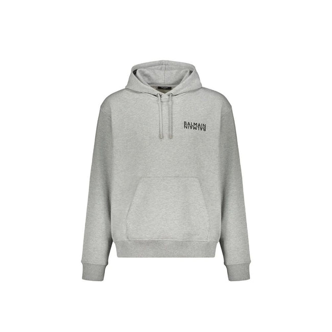 Sweat à capuche Balmain en coton gris